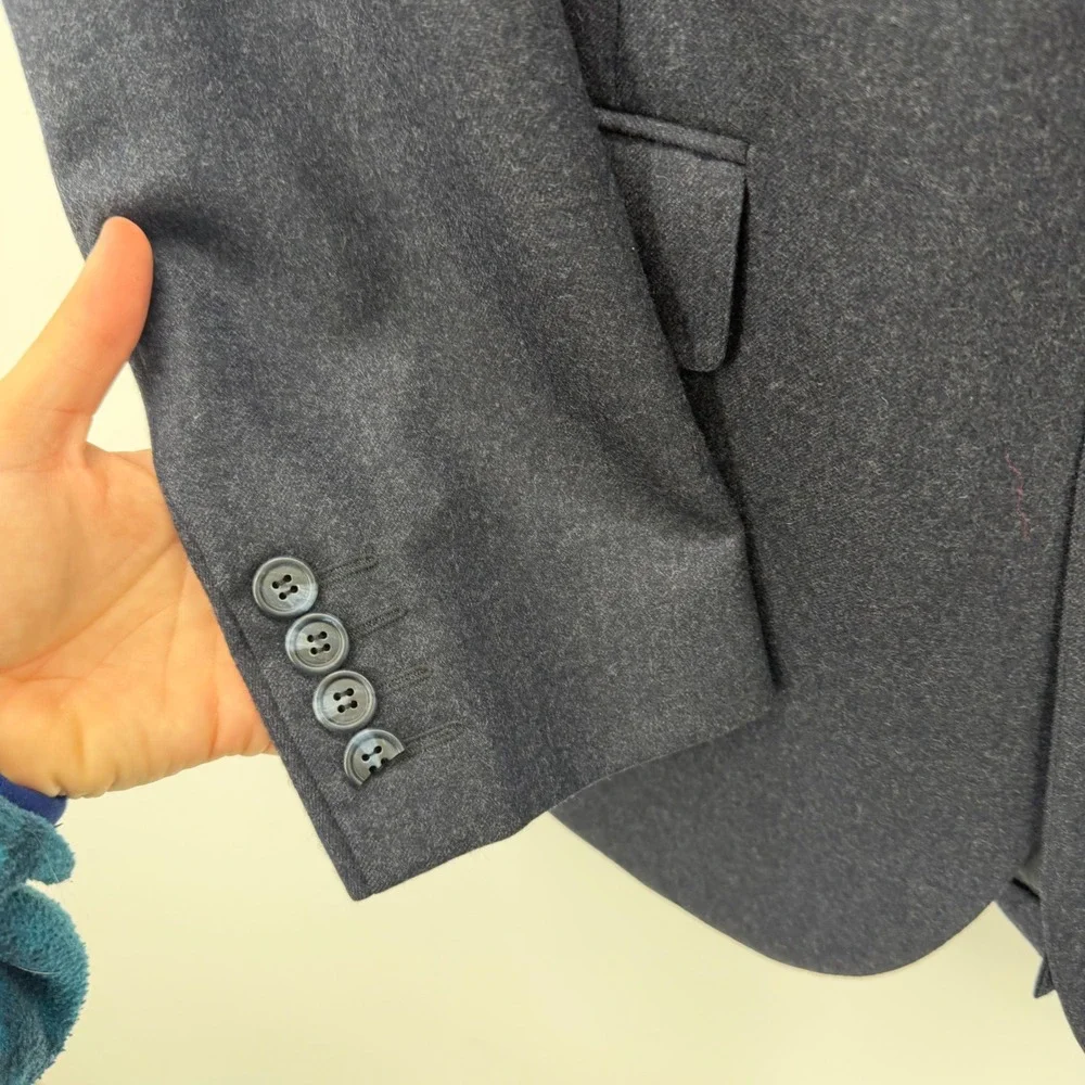 Vintage Redwood & Ross Mens Pure Wool Two Button Blazer Sport Coat Navy 40R
